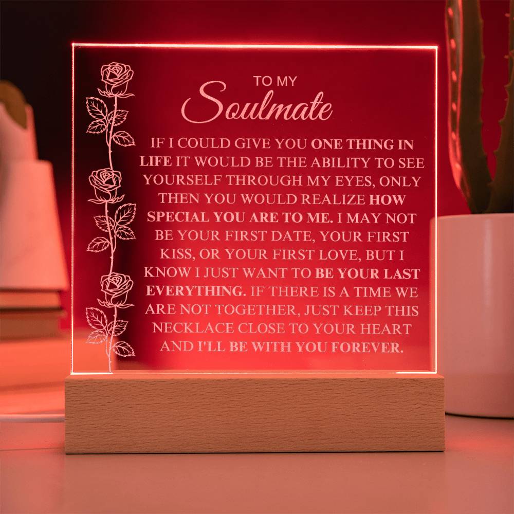 To My Soulmate | One Thing In Life | Forever Love - Acrylic Plaque