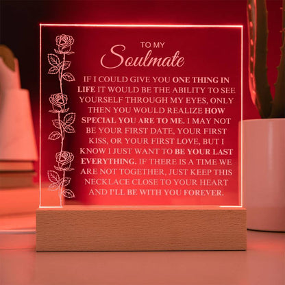 To My Soulmate | One Thing In Life | Forever Love - Acrylic Plaque