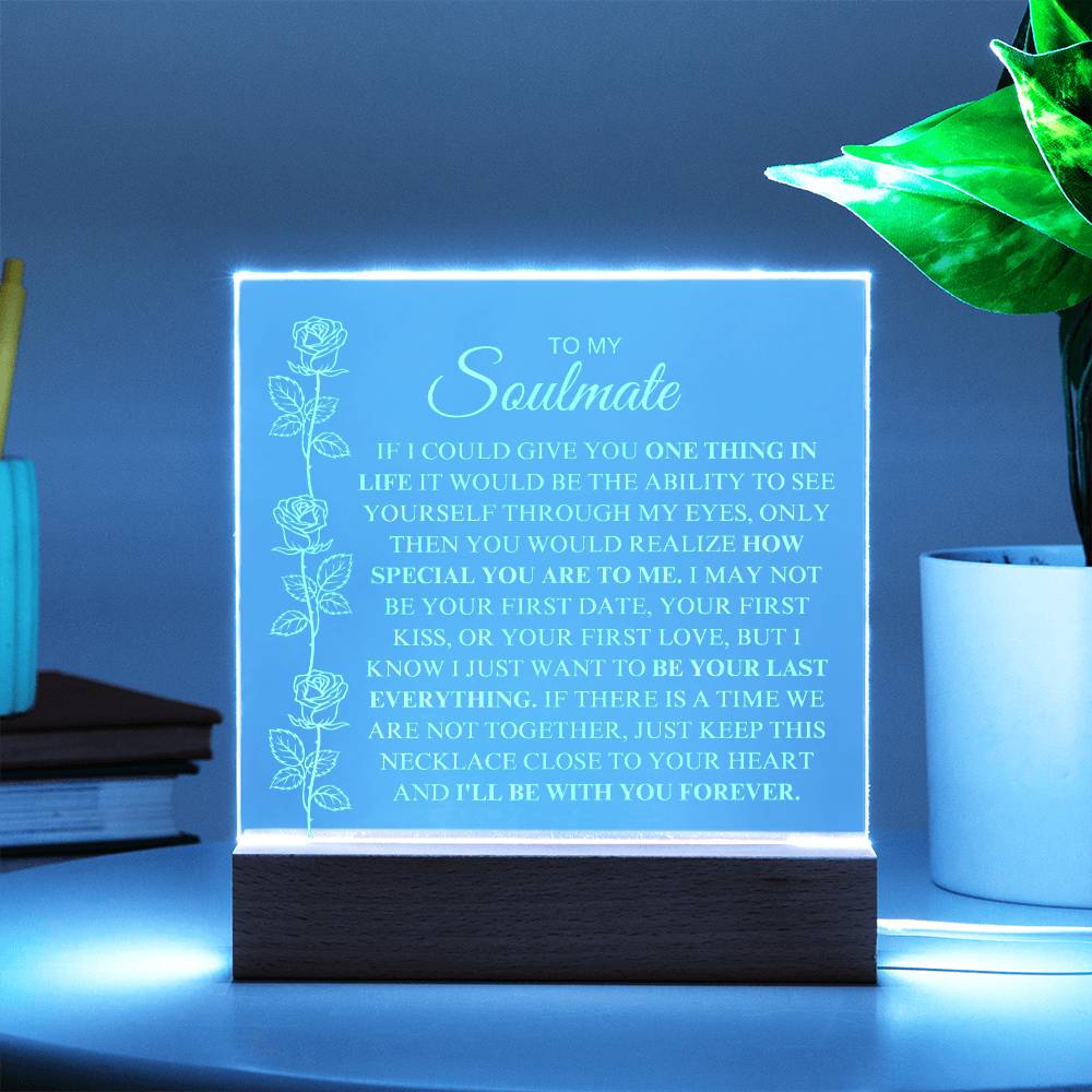 To My Soulmate | One Thing In Life | Forever Love - Acrylic Plaque