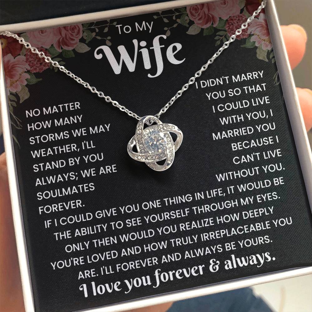 To My Wife - Love Knot Necklace Gift Set CFG889