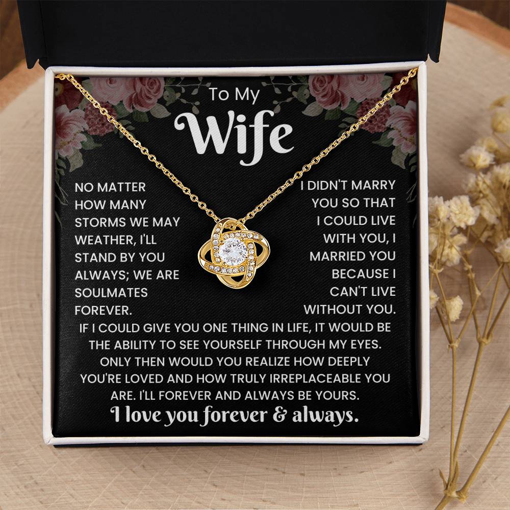 To My Wife - Love Knot Necklace Gift Set CFG889