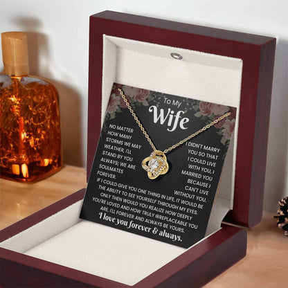 To My Wife - Love Knot Necklace Gift Set CFG889
