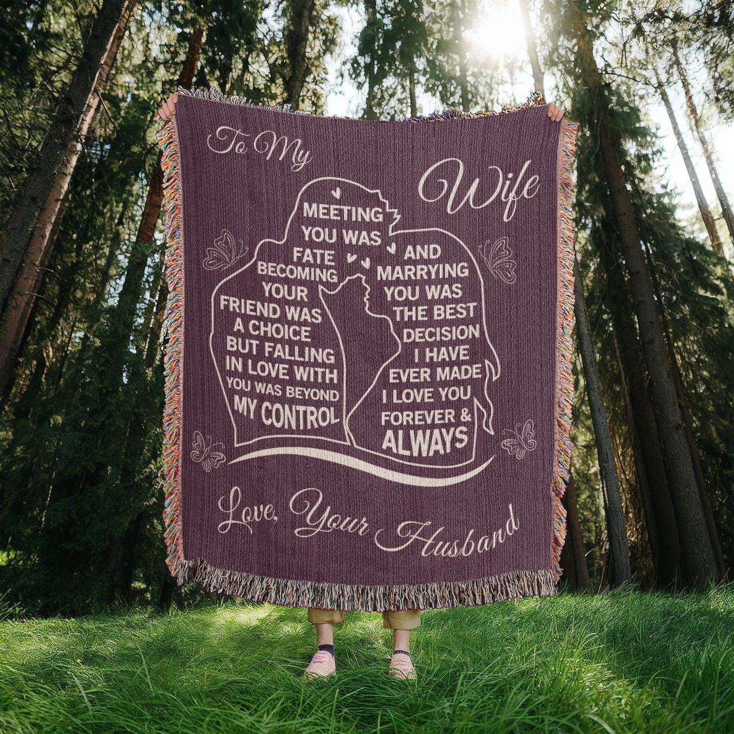 To My Wife  - The Day I Met You, My Life Changed - Woven Blanket