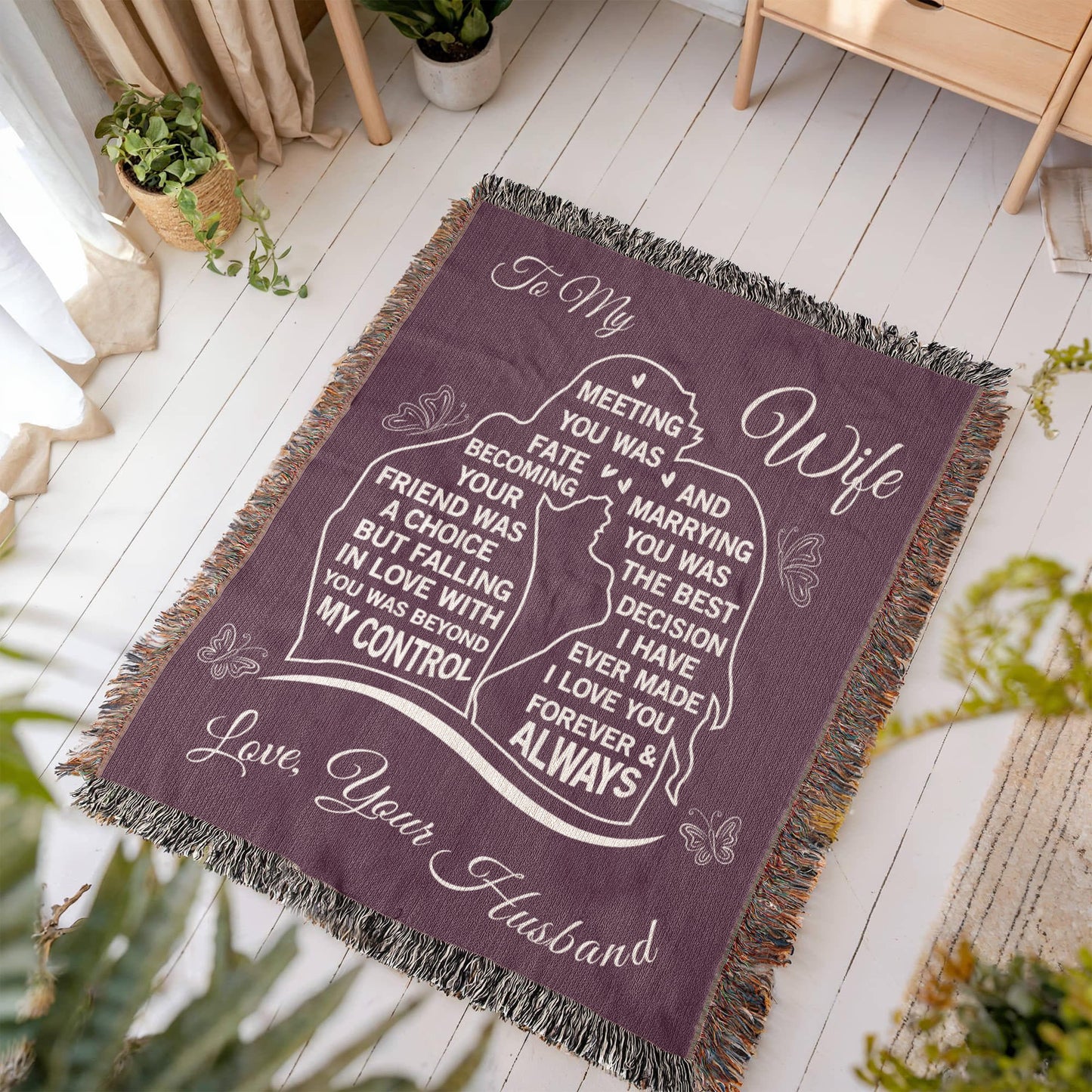 To My Wife  - The Day I Met You, My Life Changed - Woven Blanket
