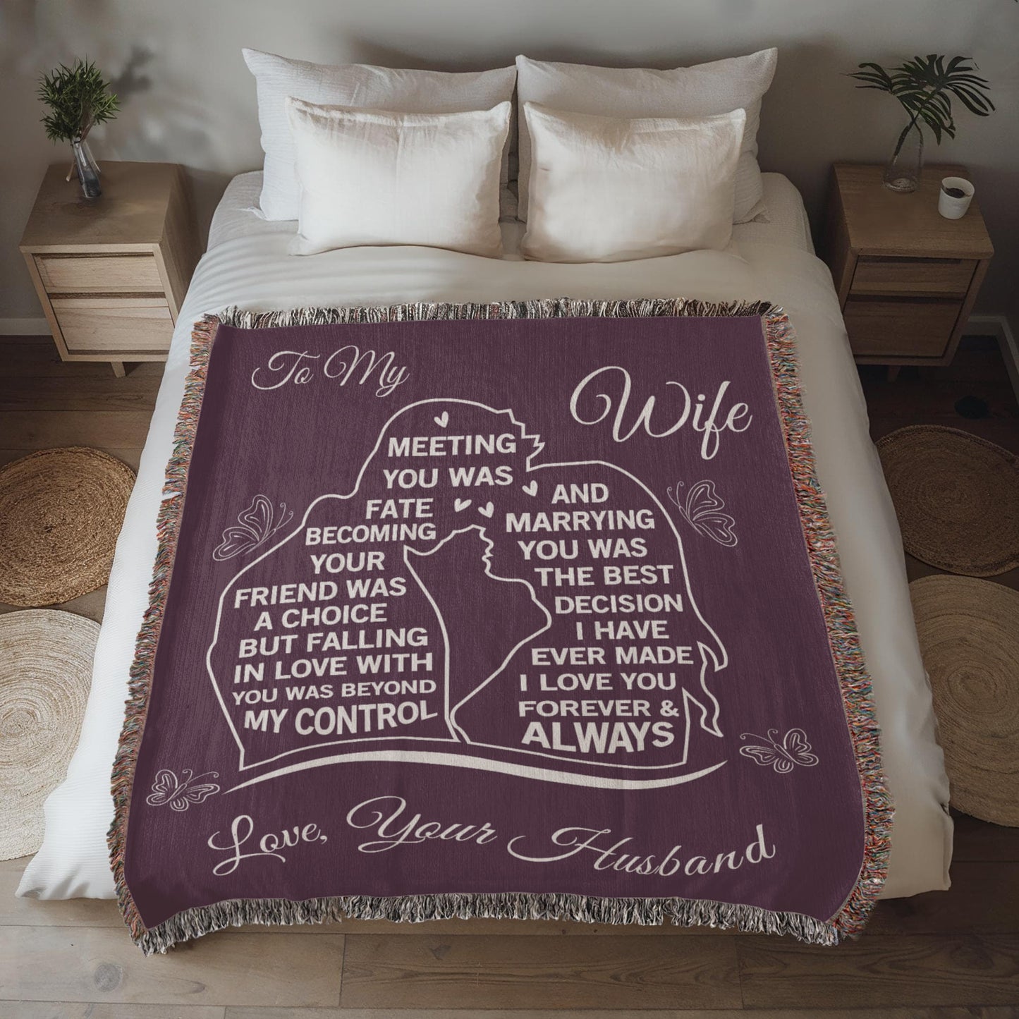 To My Wife  - The Day I Met You, My Life Changed - Woven Blanket