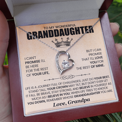 To My Wonderful Granddaughter - Forever Love Necklace Gift Set