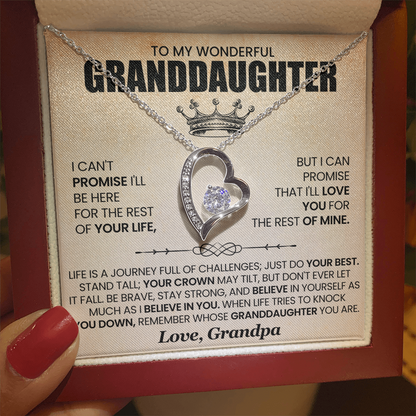 To My Wonderful Granddaughter - Forever Love Necklace Gift Set