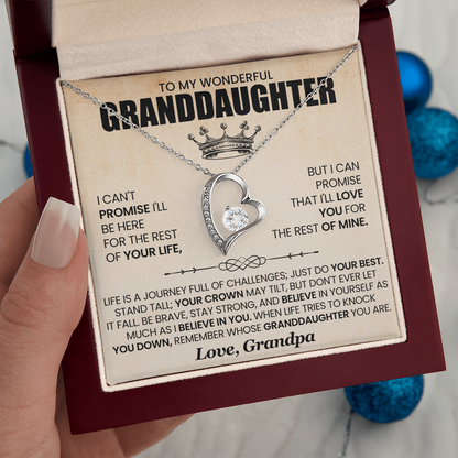 To My Wonderful Granddaughter - Forever Love Necklace Gift Set