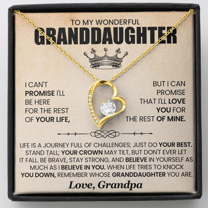 To My Wonderful Granddaughter - Forever Love Necklace Gift Set