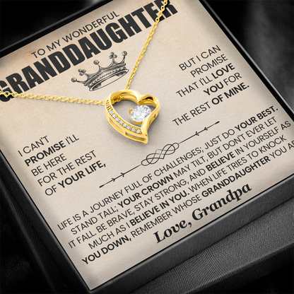 To My Wonderful Granddaughter - Forever Love Necklace Gift Set