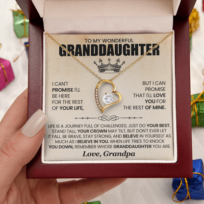 To My Wonderful Granddaughter - Forever Love Necklace Gift Set