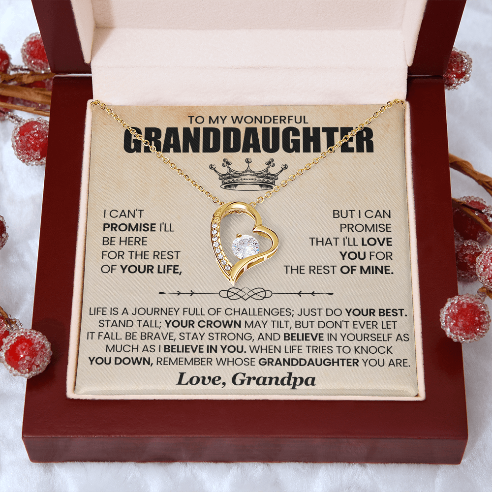 To My Wonderful Granddaughter - Forever Love Necklace Gift Set