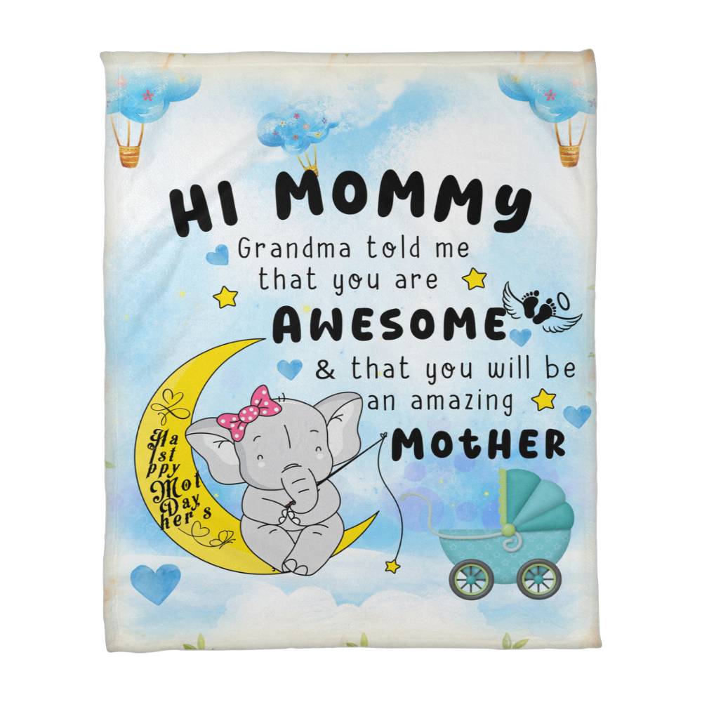 To New Mom From Grandma 30" x 40" and  60" x 80" Coral Fleece Blanket