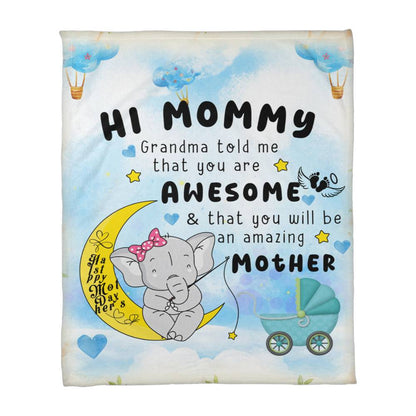 To New Mom From Grandma 30" x 40" and  60" x 80" Coral Fleece Blanket