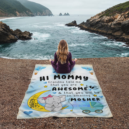 To New Mom From Grandma 30" x 40" and  60" x 80" Coral Fleece Blanket