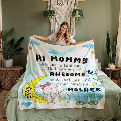 To New Mom From Grandma 30" x 40" and  60" x 80" Coral Fleece Blanket