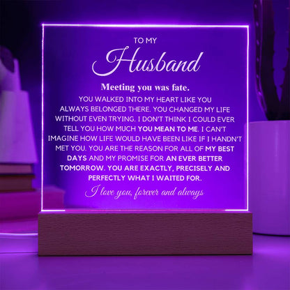 To my Husband You are Exactly, Precisely what I waited for Acrylic Plaque