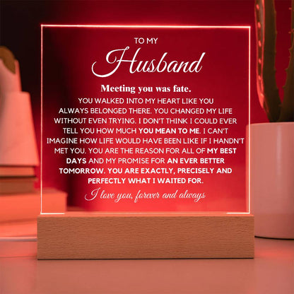 To my Husband You are Exactly, Precisely what I waited for Acrylic Plaque