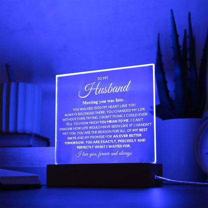 To my Husband You are Exactly, Precisely what I waited for Acrylic Plaque