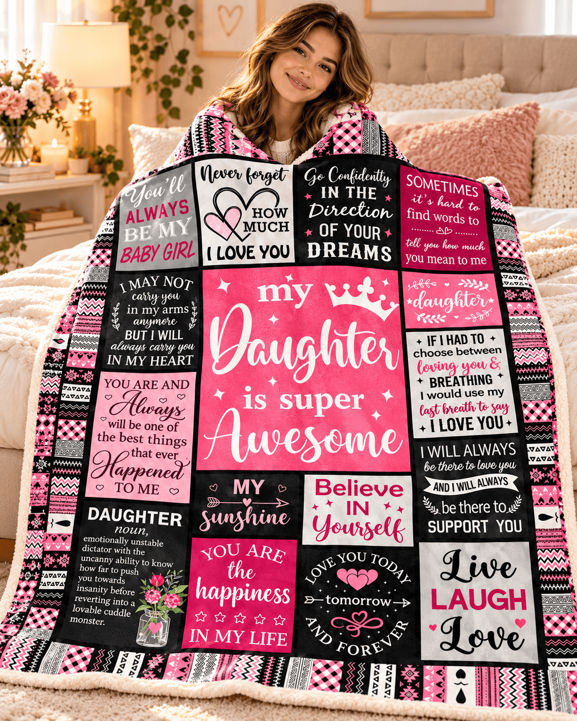 To My Daughter – You'll Always Be My Baby Girl Fleece Blanket - 60"x80"