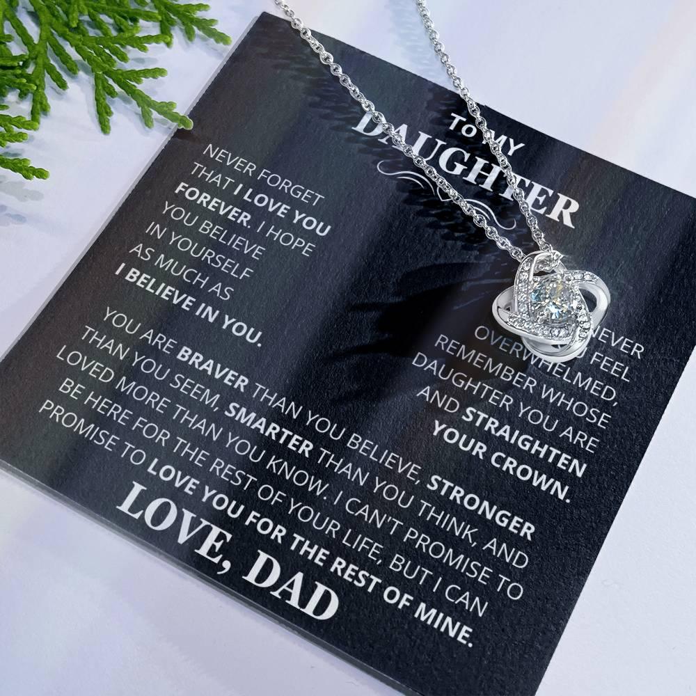 Unique Gift for Daughter From Dad "Never Forget That I Love You" Necklace - Charming Family Gift