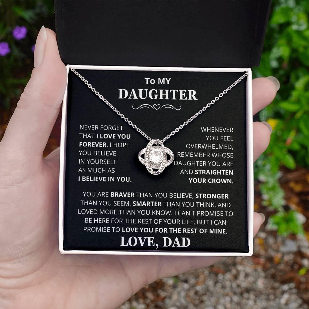 Unique Gift for Daughter From Dad "Never Forget That I Love You" Necklace - Charming Family Gift