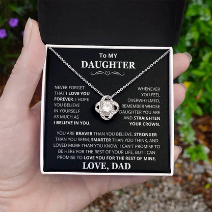 Unique Gift for Daughter From Dad "Never Forget That I Love You" Necklace - Charming Family Gift