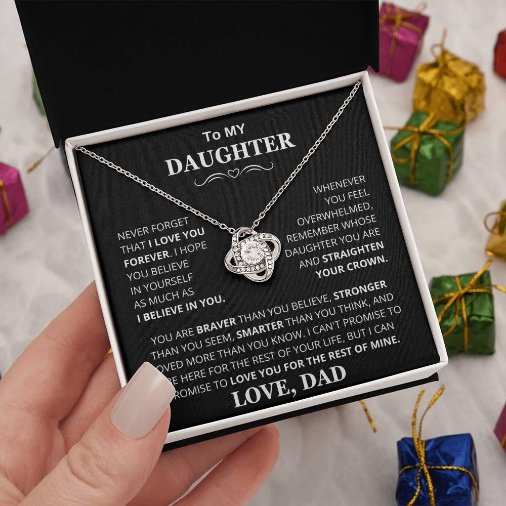Unique Gift for Daughter From Dad "Never Forget That I Love You" Necklace - Charming Family Gift