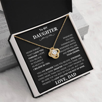 Unique Gift for Daughter From Dad "Never Forget That I Love You" Necklace - Charming Family Gift