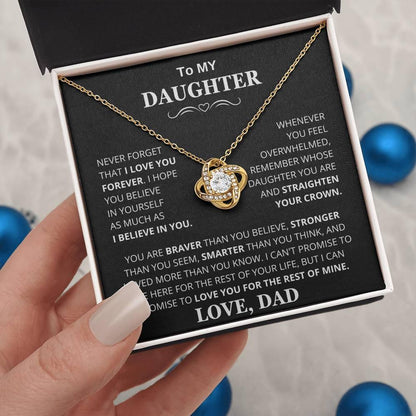 Unique Gift for Daughter From Dad "Never Forget That I Love You" Necklace - Charming Family Gift