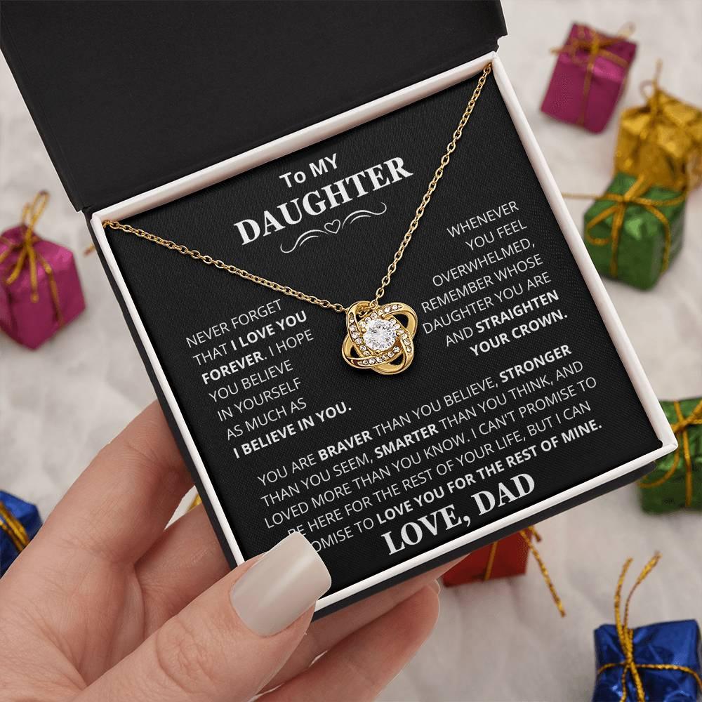 Unique Gift for Daughter From Dad "Never Forget That I Love You" Necklace - Charming Family Gift