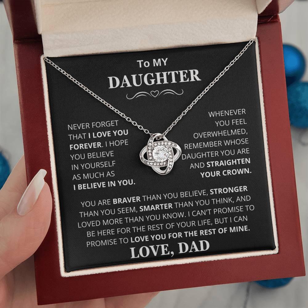 Unique Gift for Daughter From Dad "Never Forget That I Love You" Necklace - Charming Family Gift