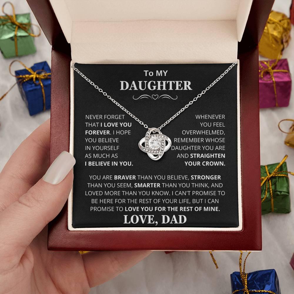 Unique Gift for Daughter From Dad "Never Forget That I Love You" Necklace - Charming Family Gift