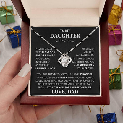 Unique Gift for Daughter From Dad "Never Forget That I Love You" Necklace - Charming Family Gift