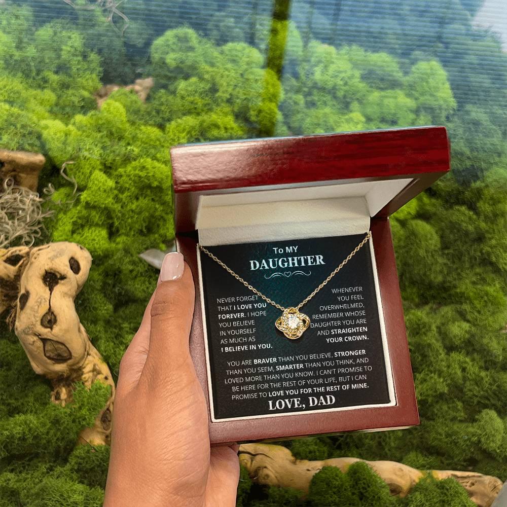 Unique Gift for Daughter From Dad "Never Forget That I Love You" Necklace - Charming Family Gift