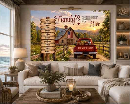 Personalized Family Home Decor Canvas