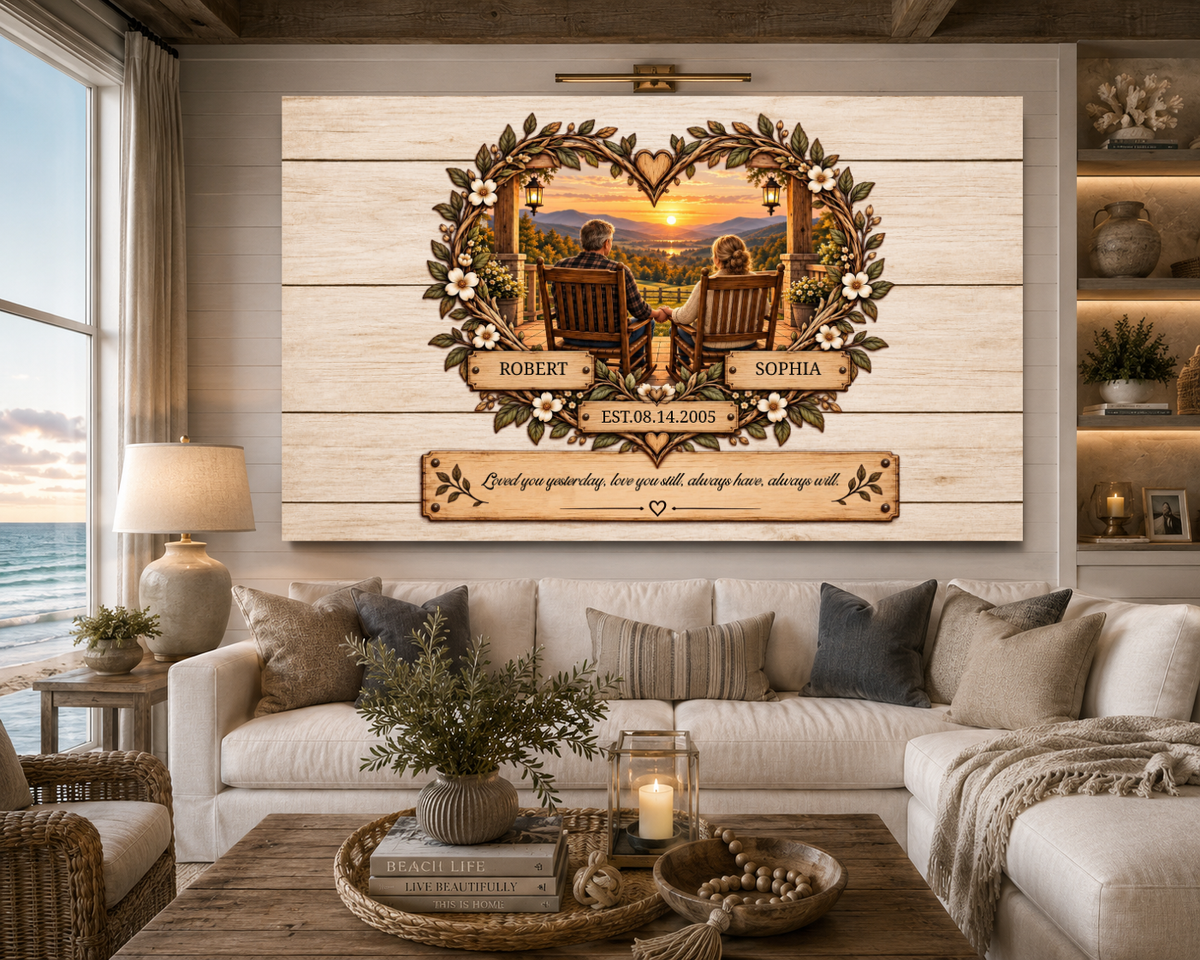 Custom Couple Names and Date Wall Art