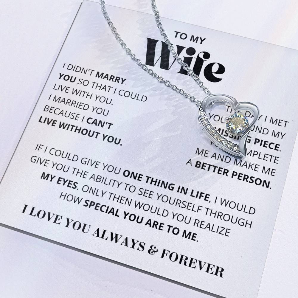 Wife - I Can't Live Without You - Forever Love Necklace