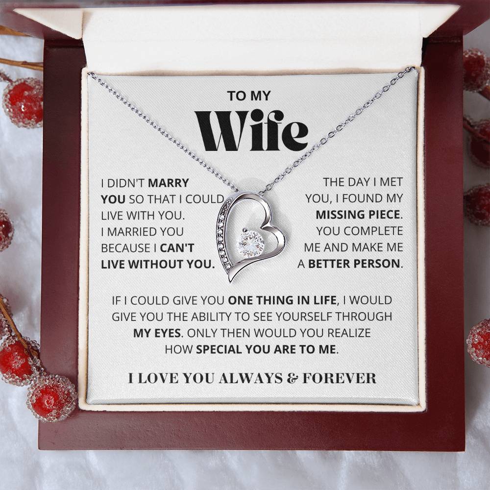 Wife - I Can't Live Without You - Forever Love Necklace