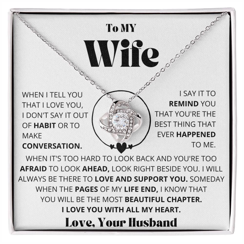 [Almost Sold Out] Wife - I Love You - Love Knot Necklace - Charming Family Gift