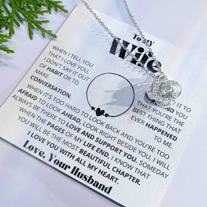 [Almost Sold Out] Wife - I Love You - Love Knot Necklace - Charming Family Gift