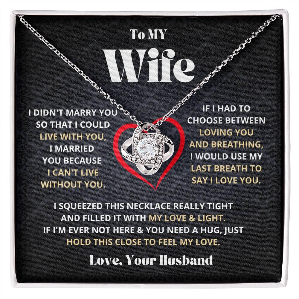 Wife - I Love You - Love Knot Necklace - Charming Family Gift