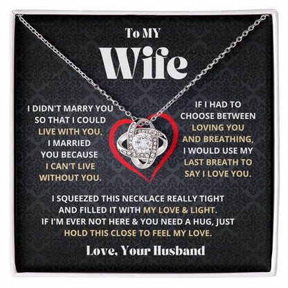 Wife - I Love You - Love Knot Necklace - Charming Family Gift
