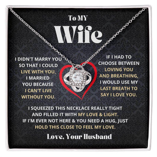 Wife - I Love You - Love Knot Necklace - Charming Family Gift