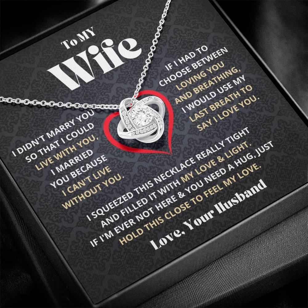 Wife - I Love You - Love Knot Necklace - Charming Family Gift