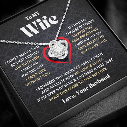Wife - I Love You - Love Knot Necklace - Charming Family Gift