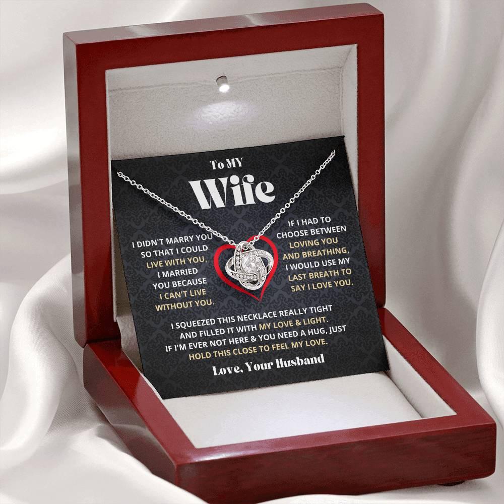 Wife - I Love You - Love Knot Necklace - Charming Family Gift