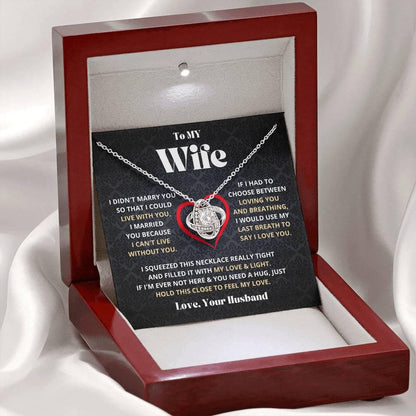 Wife - I Love You - Love Knot Necklace - Charming Family Gift