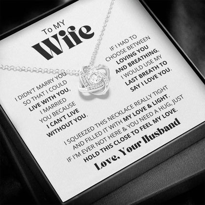 [Almost Sold Out] Wife - I Love You - Love Knot Necklace - Charming Family Gift