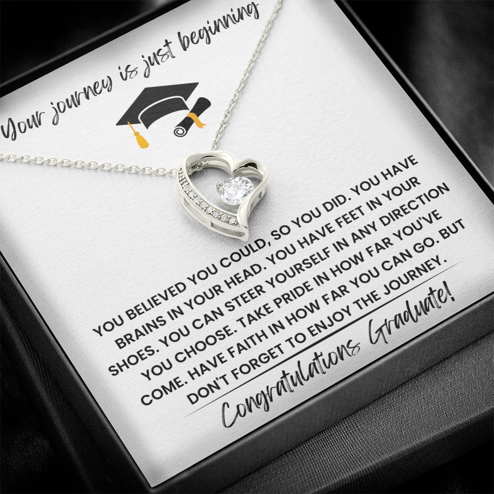 Your Journey is Just Beginning - Congratulations Graduate! - Forever Love Necklace Gift Set